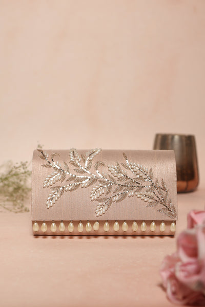 Trickle In Pink Flap Clutch (Made To Order)