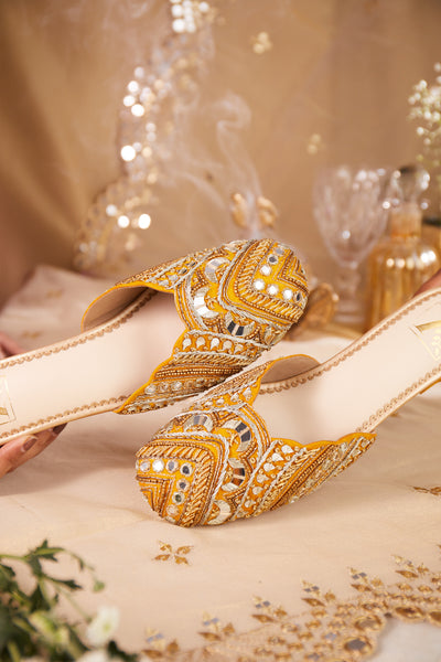 Mahira Yellow Mule Heels