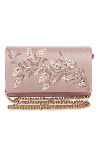 Trickle In Pink Flap Clutch (Made To Order)