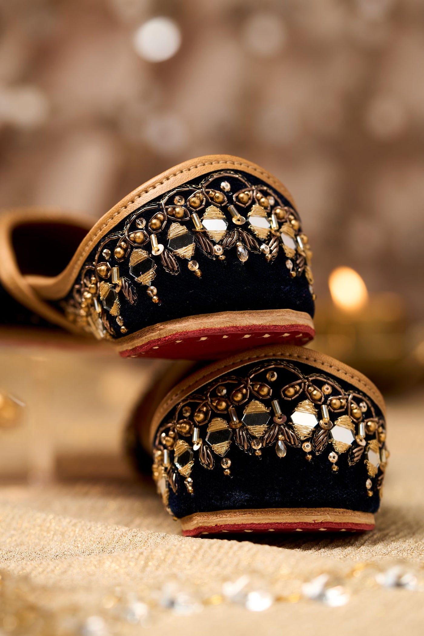 Falak Navy Blue Juttis