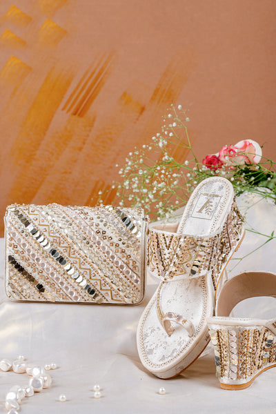 Aziza Wedges & Handbag Combo