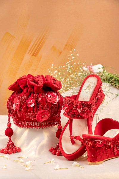 Laila Wedges & Potli Combo