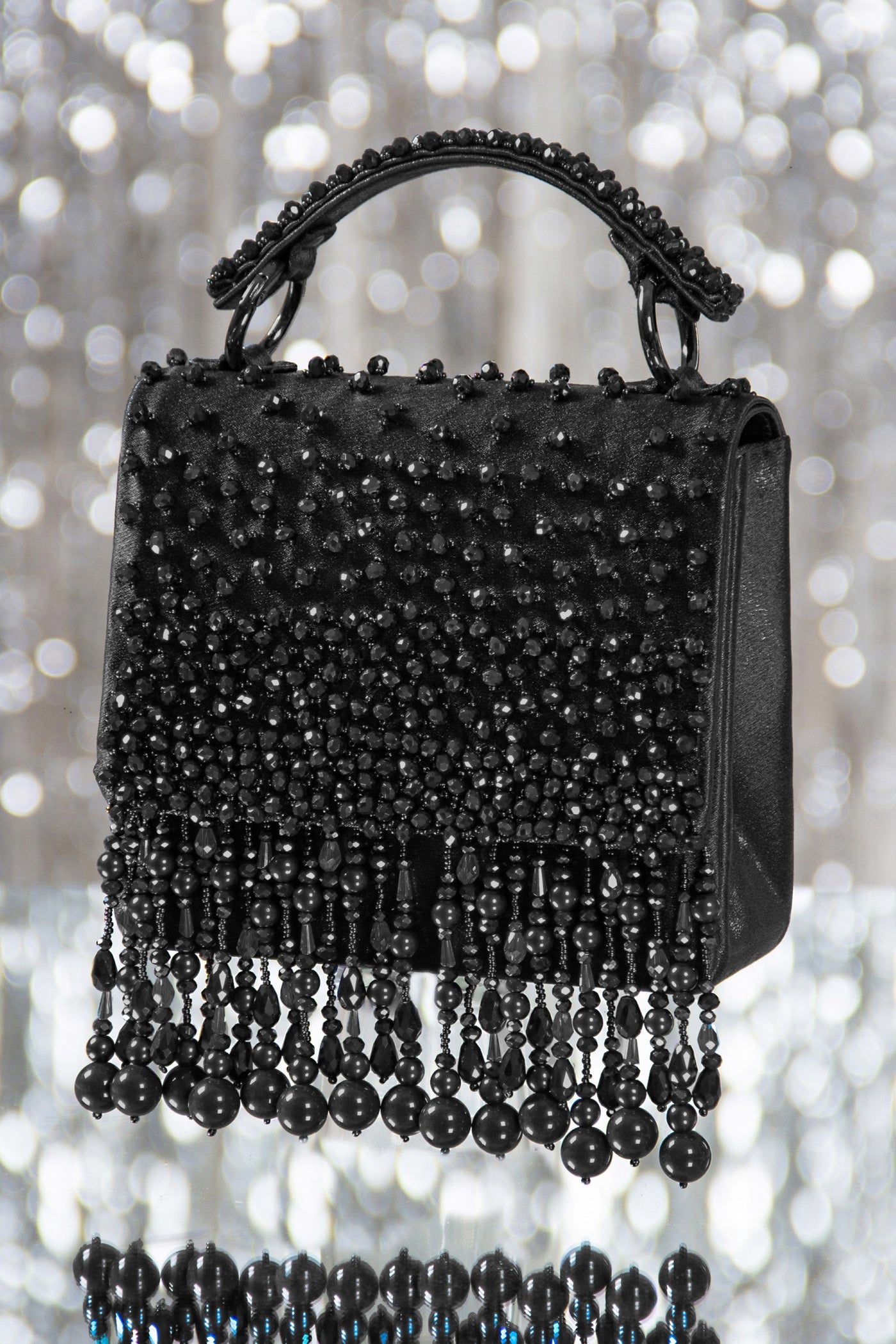 Kyra Black Wedges & Handbag Combo