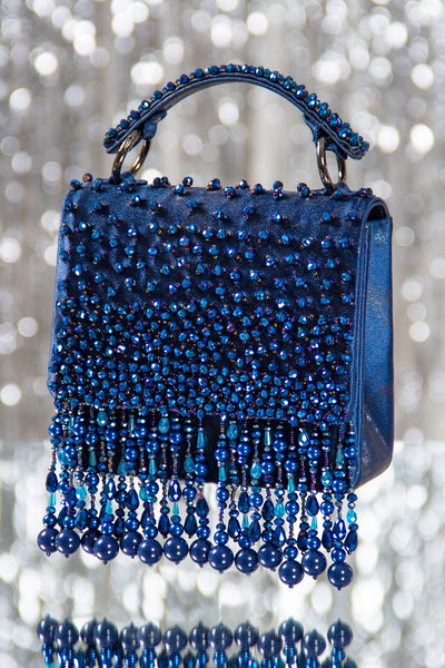 Kyra Blue Flats & Handbag Combo
