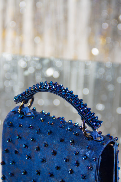 Kyra Blue Flats & Handbag Combo