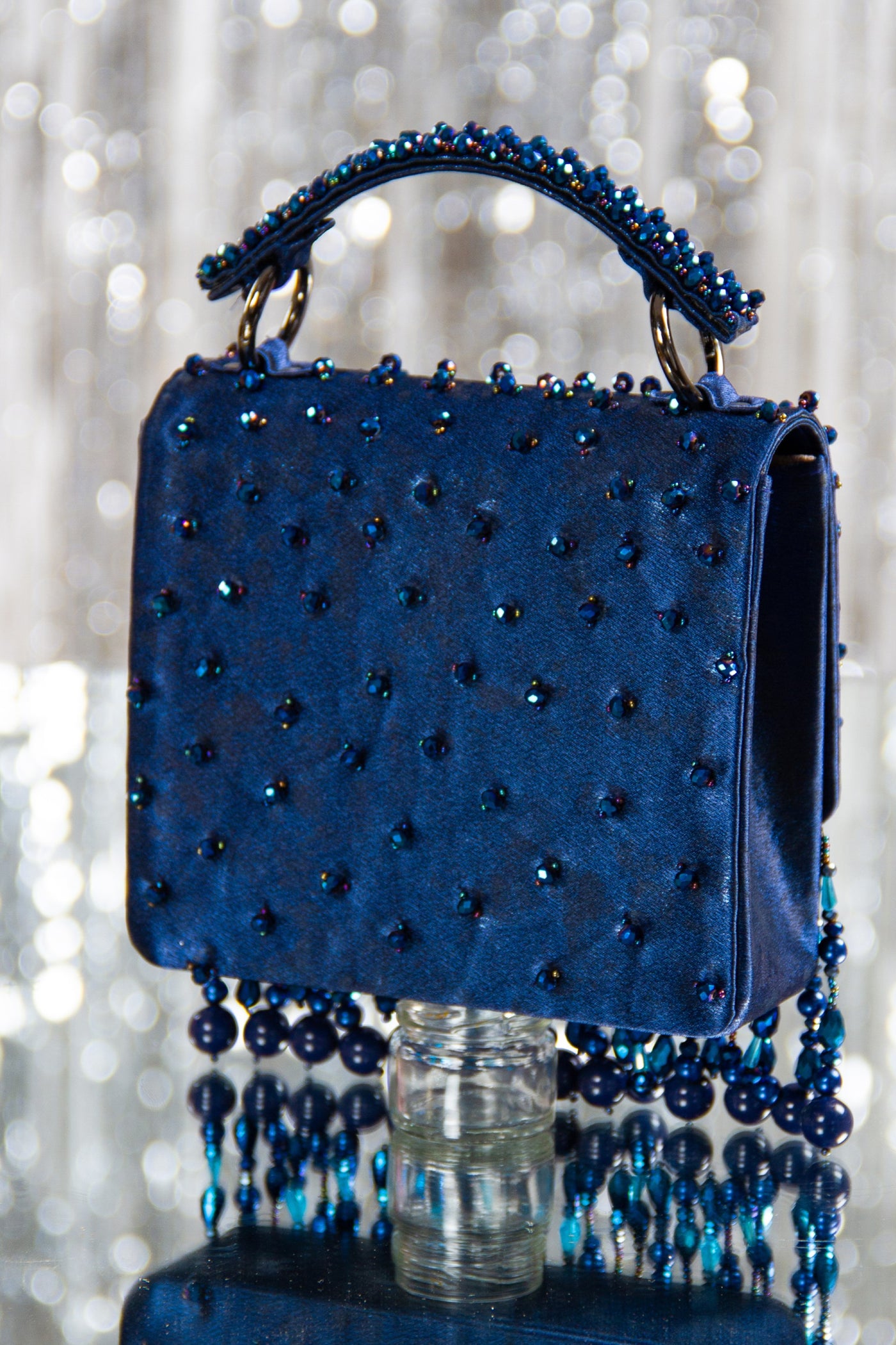 Kyra Blue Flats & Handbag Combo