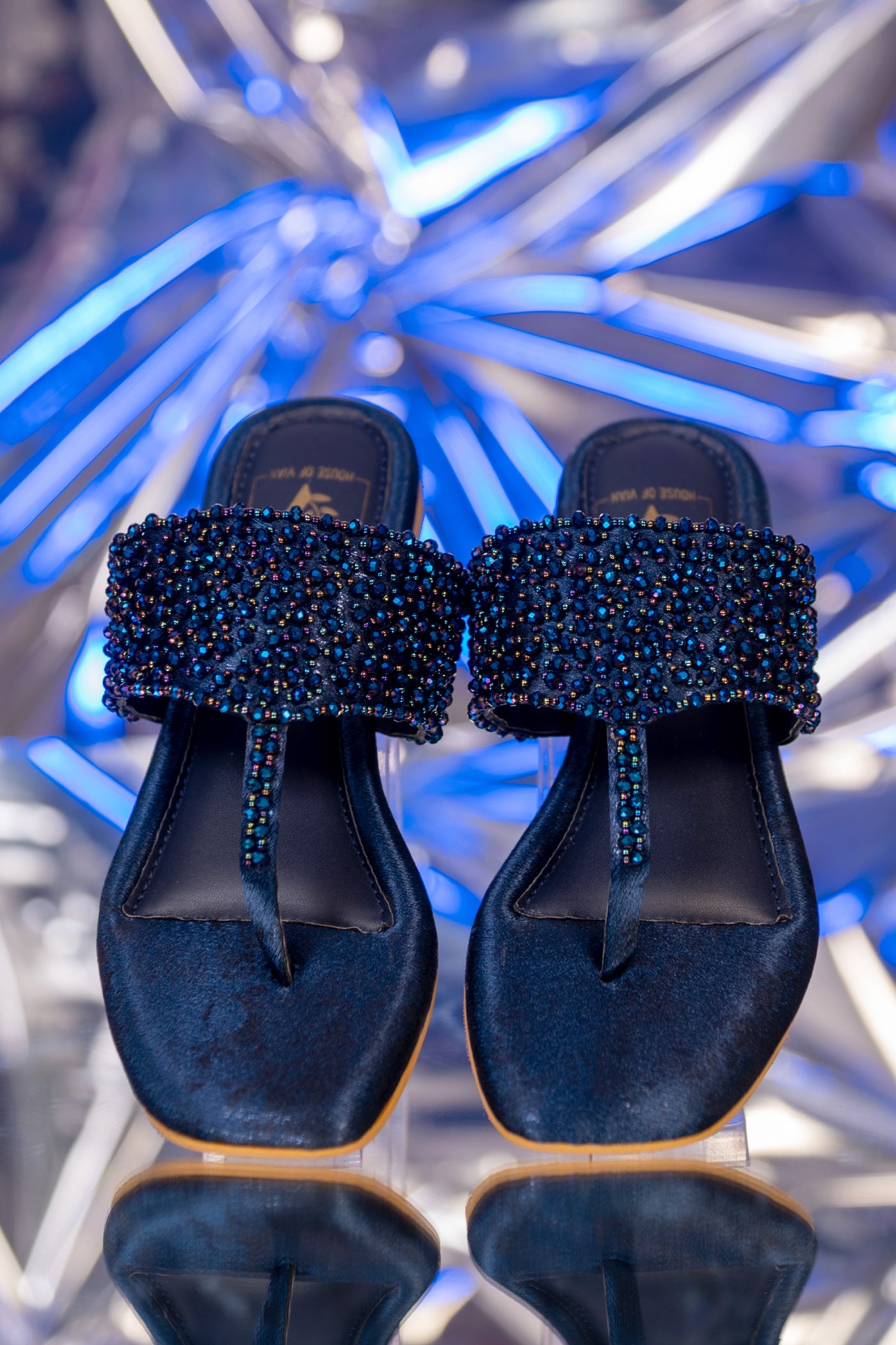 Kyra Blue Flats & Handbag Combo