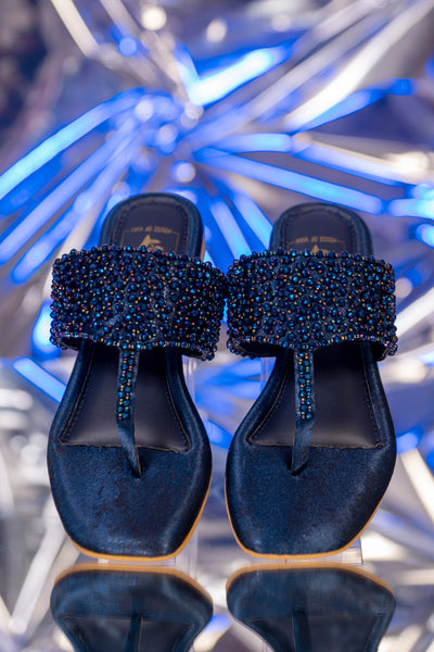 Kyra Blue Flats & Handbag Combo