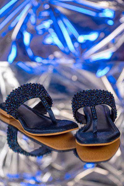 Kyra Blue Flats & Handbag Combo