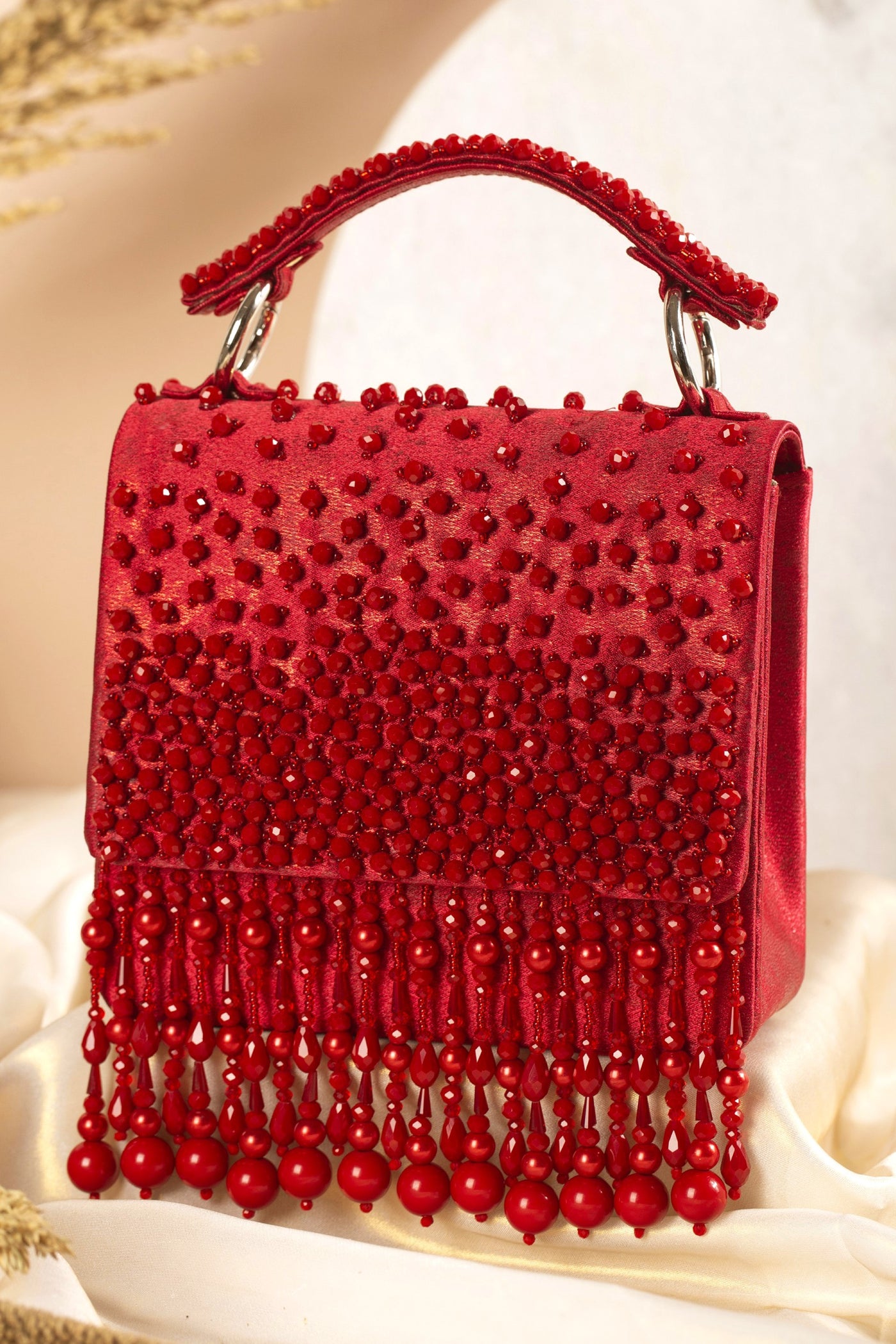 Kyra Red Flats & Handbag Combo