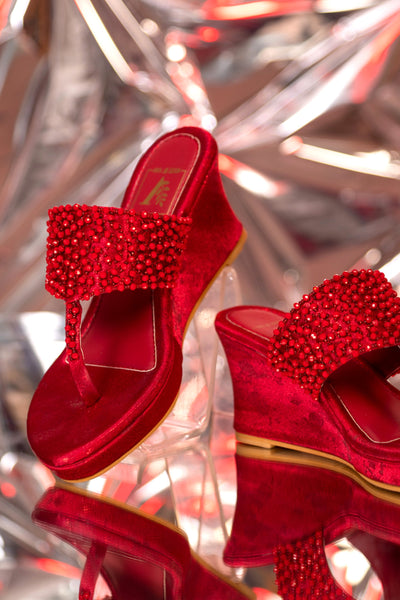 Kyra Red Wedges & Handbag Combo