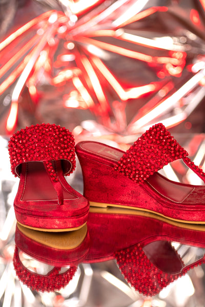 Kyra Red Wedges & Handbag Combo
