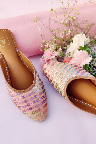 Peachy Peony Open-Back Juttis