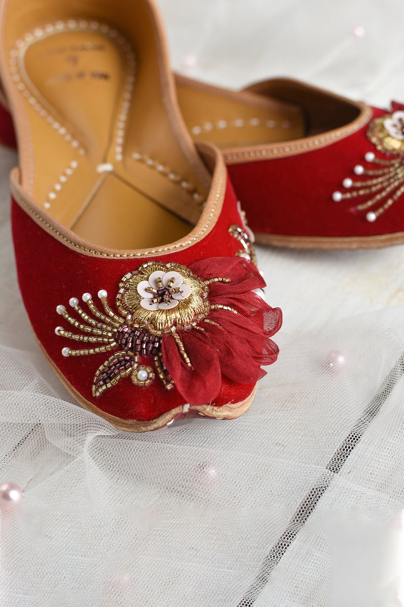 Red Anarkali Juttis [ PQB x Vian ]