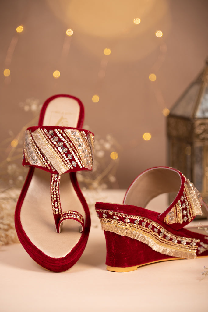 Sehar Red Wedges – House Of Vian - Main Image
